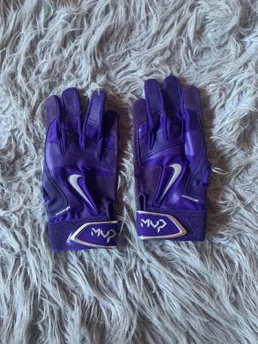 Nike Purple New Large MVP Batting Gloves