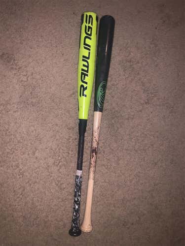 2 Rawlings 33 Inch Bats, Quattro, Velo