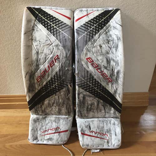 White Senior 34" Vapor 1X Goalie Leg Pads Pro Stock