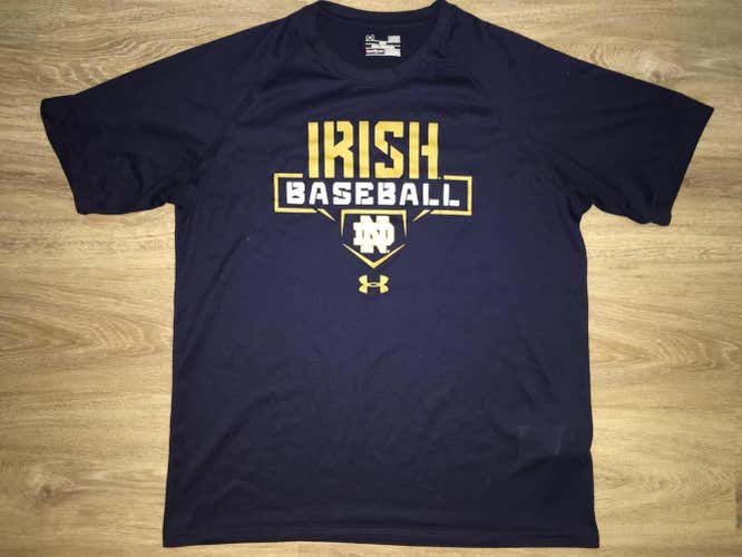 (Large) New Under Armour Notre Dame Fighting Irish Team-Issue Heatgear Shirt