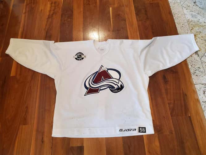 Colorado Avalanche Authentic Size 58 Jofa Practice Jersey Pro Stock Puck Marks