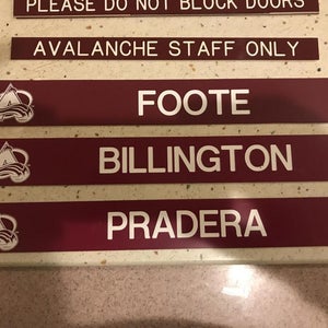 COLORADO AVALANCHE  Game Used Locker Room Nameplate TagS and Equipment area