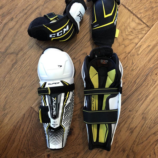 Youth Large CCM Super Tacks Elbow Pads And Shin Guards