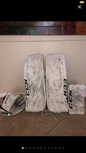 White Senior 34" Regular Premier II Pro Pro Stock Goalie Full Set