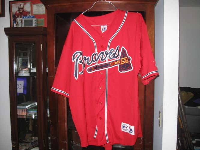 BRAVES AUTHENTIC ALTERNATE   JERSEY(L)EMBRIODED!
