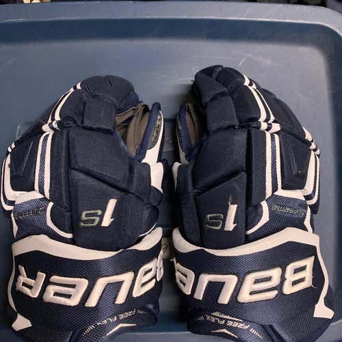 Blue Senior Bauer Supreme 1S 14"  Gloves
