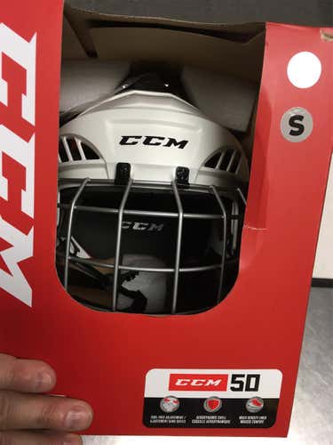 White New Small CCM Ht50 Helmet