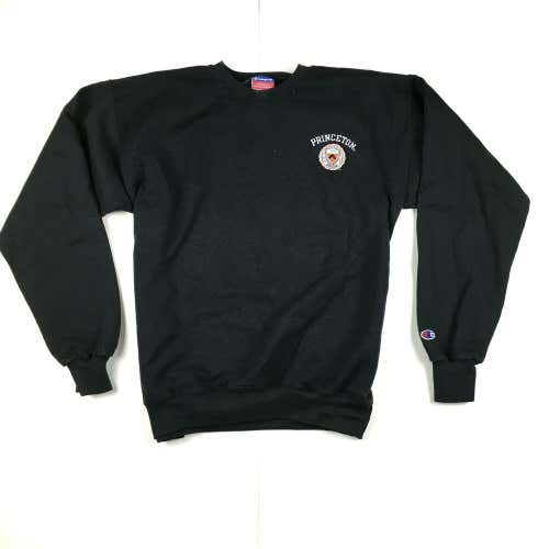 Champion Princeton University Crewneck Sweatshirt Black/Orange Embroidered Sz M