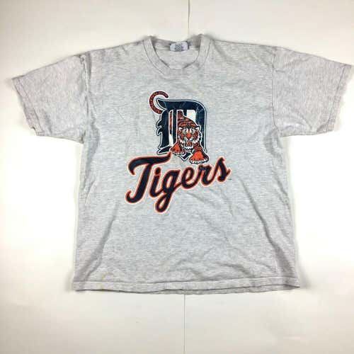 VTG Detroit Tigers Alternate Logo T-Shirt 2000s Lee Sport MLB Baseball Gray XL