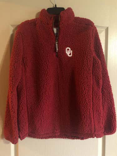 Oklahoma Sooners Men’s Long Sleeve Sherpa 1/4 Sweatshirt Pullover Size Small S Summit Sportswear