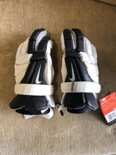 White New Player Nike Vapor Elite 13" Lacrosse Gloves