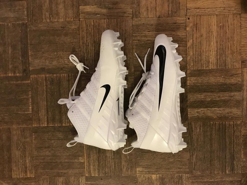 NEW WHITE NIKE HUARACHE 6 LACROSSE CLEATS