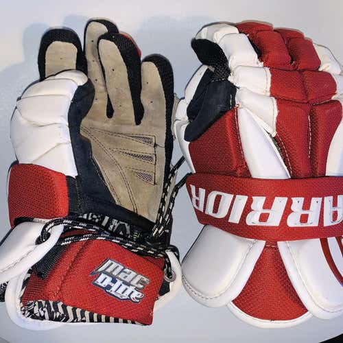 Warrior Macdaddy 13" Red & White Lacrosse Gloves