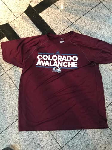 New Adidas NHL Colorado Avalanche Team Issued Short Sleeve Dri Fit Shirt Medium
