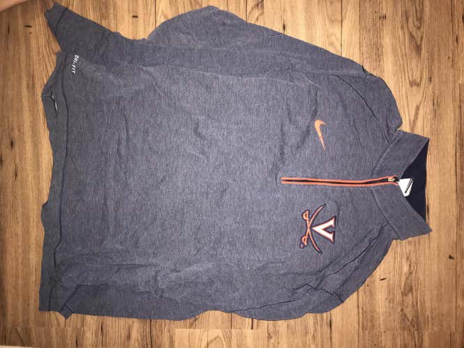UVA 1/4 ZIP PULLLOVER Blue Adult Men's Extra Large Nike Jacket
