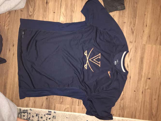 UVA Short Sleeve Blue Adult Men's Extra Large Nike Shooting Shirt