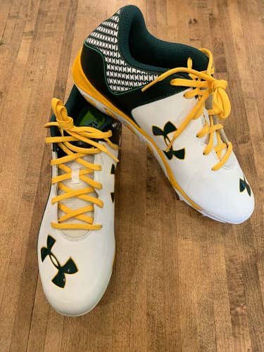 New Under Armor Clutch Fit Nitro Men's Green/Gold Baylor Baseball Cleats Sz 12.5