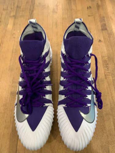 Nike Alpha Menace Elite TD White Purple Football Cleats Mens AJ6547-500 Size 13