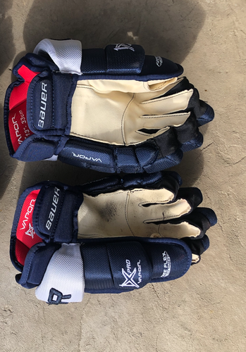 Penn State Team Issued Navy New Junior Bauer Vapor 1X Pro Gloves 13" Pro Stock