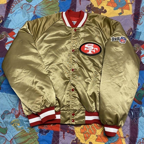 Vintage Starter NFL Pro Line San Francisco 49ers Gold Jacket Satin Bomber L