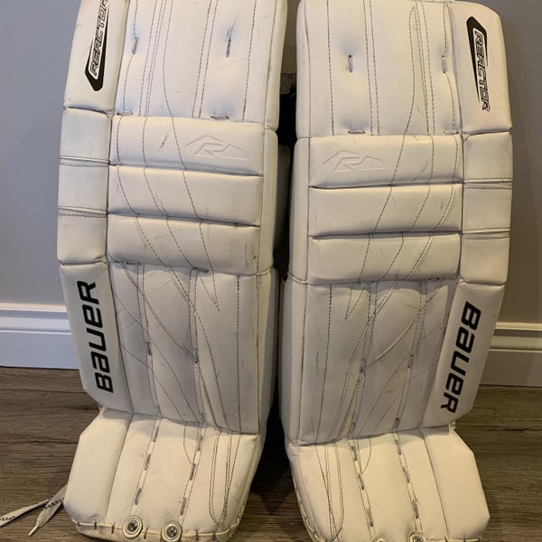 White Intermediate 30" Bauer Reactor 4000 Goalie Leg Pads