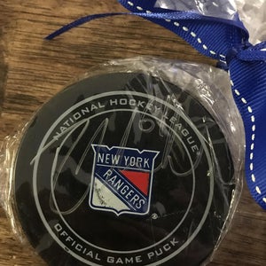 Rick Nash Autographed New York Rangers Game Used Puck