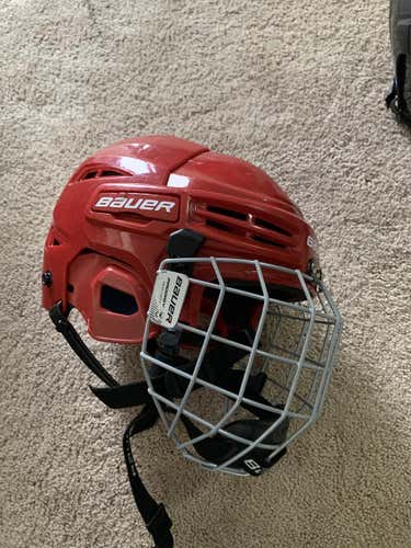 Red Medium Bauer Prodigy Helmet