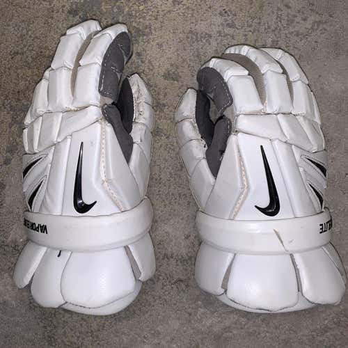 White  Player Nike Vapor Elite 14" Lacrosse Gloves