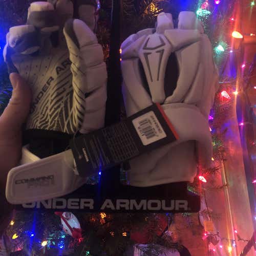 White New Player Under Armour Command Pro 2 12" Lacrosse Gloves