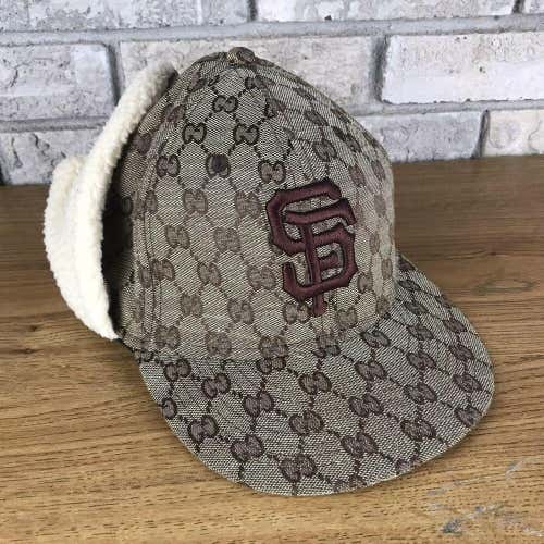New Era Gucci 59Fifty San Francisco Giants Winter Ear Flap Ski Hat Cap Sherpa