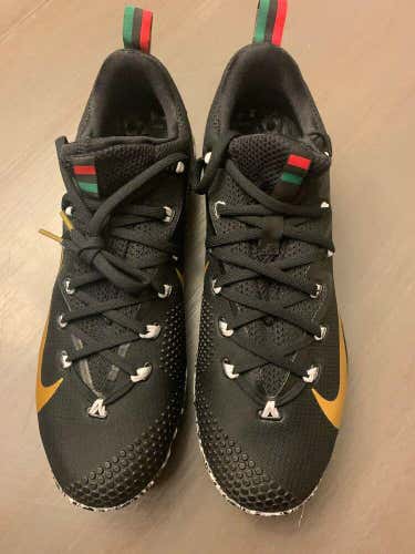 Rare Nike Baseball Cleats Black Metal Gold Size 9 AO1007-077
