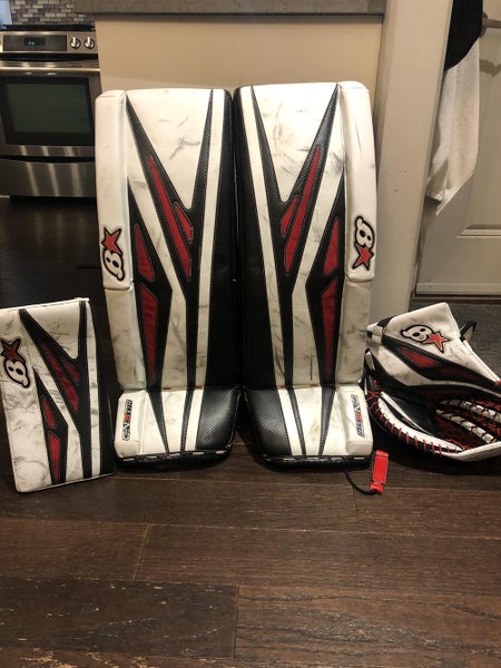 White Senior 34" Brian's Regular G-Netik Pro 3 Goalie Full Set Pro Stock