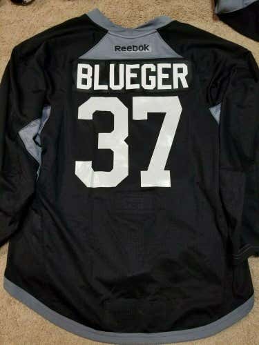 TEDDY BLUEGER Black Pittsburgh Penguins Camp Worn Used Hockey Jersey Size 56