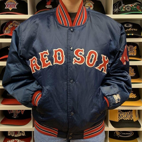 Vintage 90s Boston Red Sox Starter Nylon Baseball Jacket Size 2XL