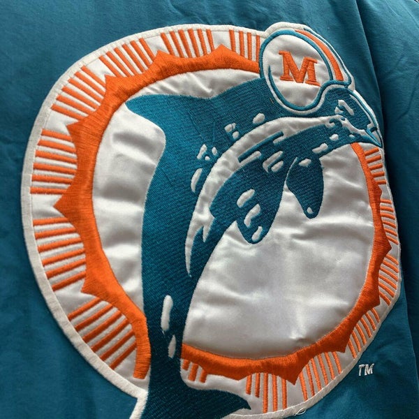 Vintage 90s Miami Dolphins Winter Jacket Adult L XL Logo 7 Puffer