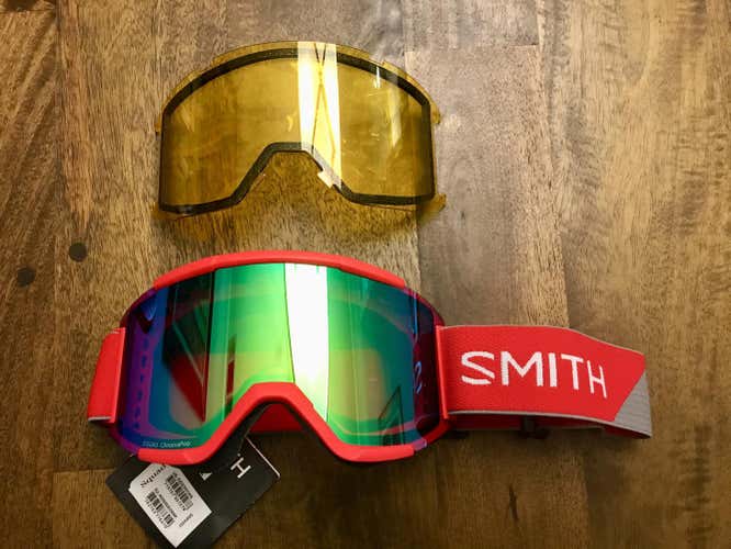 Red New Unisex Smith Squad Ski Goggles
