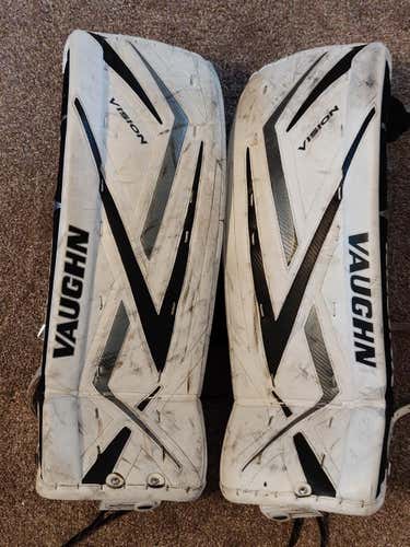 White Junior 29" Vaughn Vision 9200 Goalie Leg Pads