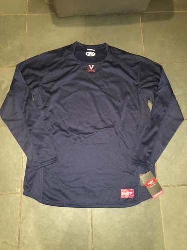 NWT Rawlings Virginia Cavaliers Authentic Baseball Fleece Pullover LG