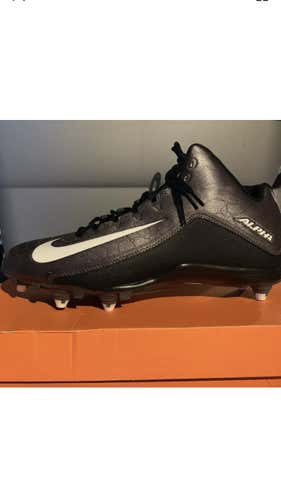 NIKE ALPHA MENS FOOTBALL LACROSSE CLEATS SHOES SIZE US 13 BLACK/GREY/WHITE