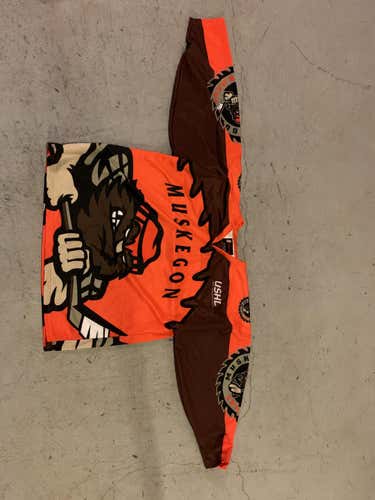 Orange ushl Muskegon jersey