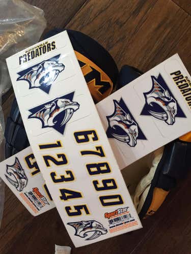 NEW CCM HG55  Pro Stock Hockey Gloves 14" and 2 DECAL NAS