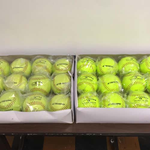 3-DZ (36) BRAND NEW Champro 12” Kevlar Stitched Pitching Machine Softballs
