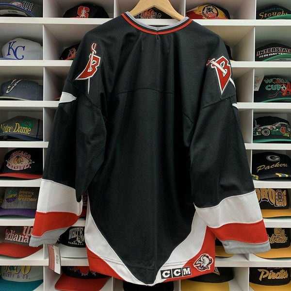 Vintage 90s Buffalo Sabres Jersey Mens Large Black NHL Hockey Goat Head  Rare
