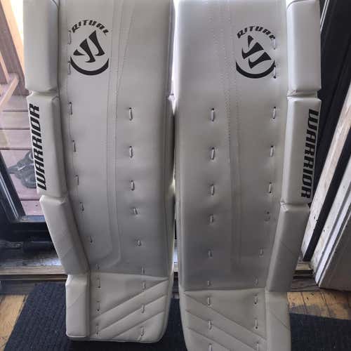 White Intermediate 31" Warrior Ritual G2 Goalie Leg Pads