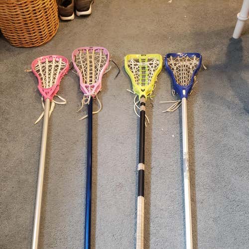 Four Women's Lacrosse Complete Sticks