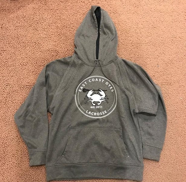 East Coast Dyes Sweatshirt Gray Men's Extra Large XL Hoodie Lacrosse