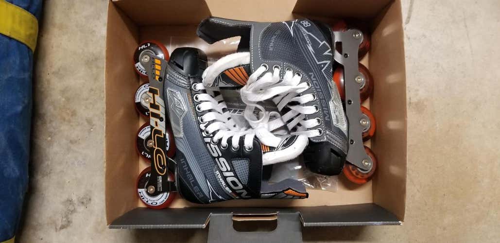 New Mission Inhaler AC5 Inline Junior Hockey Skates Size 2E