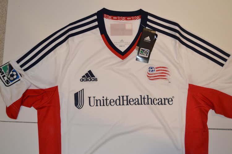 White New Men's Large Adidas JerseyNew England Revolution