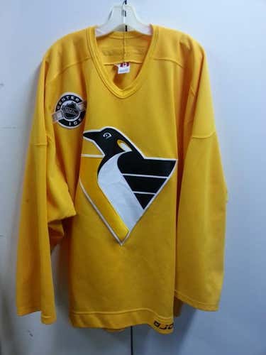 Pro Stock Pittsburgh Penguins Yellow Jofa Size 58 Jagr Practice Jersey