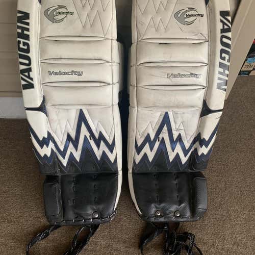 White Intermediate 30" Vaughn Goalie Leg Pads